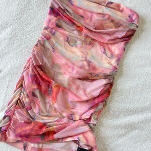 SHEIN X Pink and Red Mesh Fabric